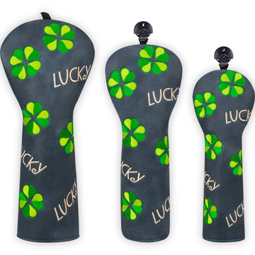Dark Blue PU lucky Golf Head Cover Set